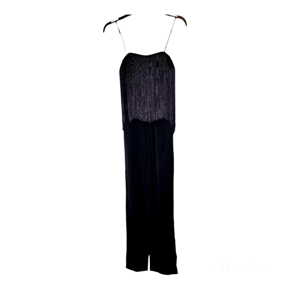 Club Monaco size 00 Fringe Jumpsuit in black NWT - Picture 1 of 8